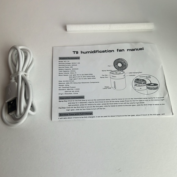 NIB Mini Portable Cool Mist Humidifier w/ Fan for Office, Desk, Hotel 400ML - Picture 7 of 10